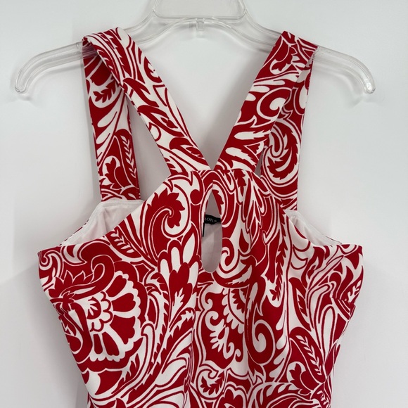 Boston Proper NWT Beyond Travel Cutout Front Midi Size S Dress Sleeveless Red - Picture 4 of 9